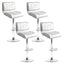 Set of 4 PU Leather Gas Lift Bar Stools - White and Chrome