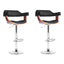 Set of 2 Wooden Bar Stool - Black and Wood