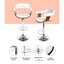 Set of 2 Wooden PU Leather Bar Stool - White and Chrome