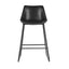 Set of 2 Bar Stools Kitchen Metal Bar Stool Dining Chairs PU Leather Black