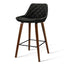 Artiss 2x Kitchen Bar Stools Wooden Stool Chairs Bentwood Barstool Leather Black