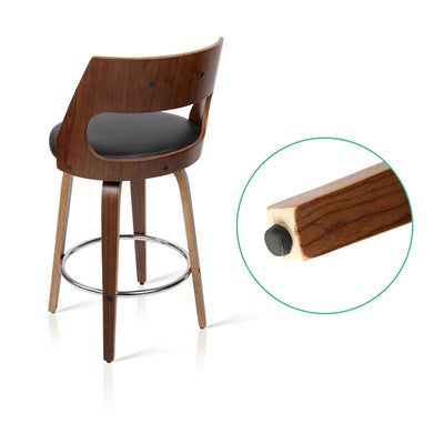 Artiss Set of 2 Wooden Bar Stools - Black