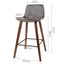 Artiss Set of 2 PU Leather Bar Stools - Walnut