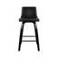 Set of 4 Wooden PU Leather Bar Stool - Black