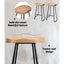 Artiss Set of 2 Wooden Backless Bar Stools - Natural