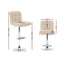 Artiss 2x Leather Bar Stools NOEL Kitchen Chairs Swivel Bar Stool Gas Lift Beige