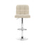 Set of 4 PU Leather Gas Lift Bar Stools - Beige