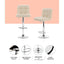 Set of 4 PU Leather Gas Lift Bar Stools - Beige