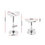 Artiss 2x Gas Lift Bar Stools Swivel Chairs Leather Chrome White