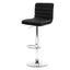 Artiss 2x Leather Bar Stools ARNE Swivel Bar Stool Kitchen Chairs Black Gas Lift Black