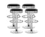 Artiss 4x Bar Stools Leather Padded Gas Lift Silver