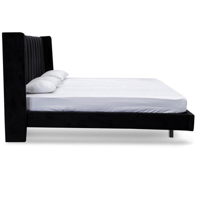 Queen Bed Frame - Black Velvet