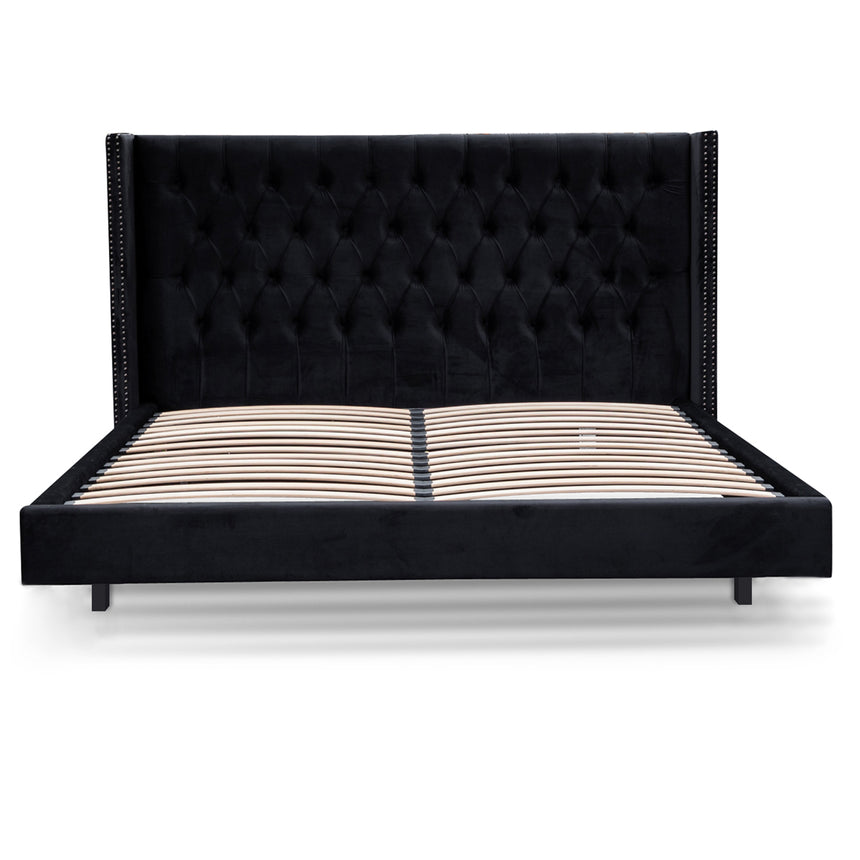 King Bed Frame - Black Velvet