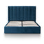 King Bed Frame - Teal Navy Velvet with Storage