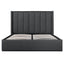Fabric King Bed in Charcoal Grey with Storage