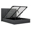 Fabric King Bed in Charcoal Grey with Storage