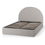 Fabric King Bed - Pearl Grey with Storage