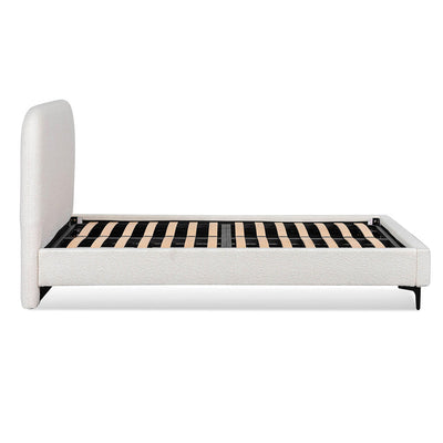 King Bed Frame - Cream White