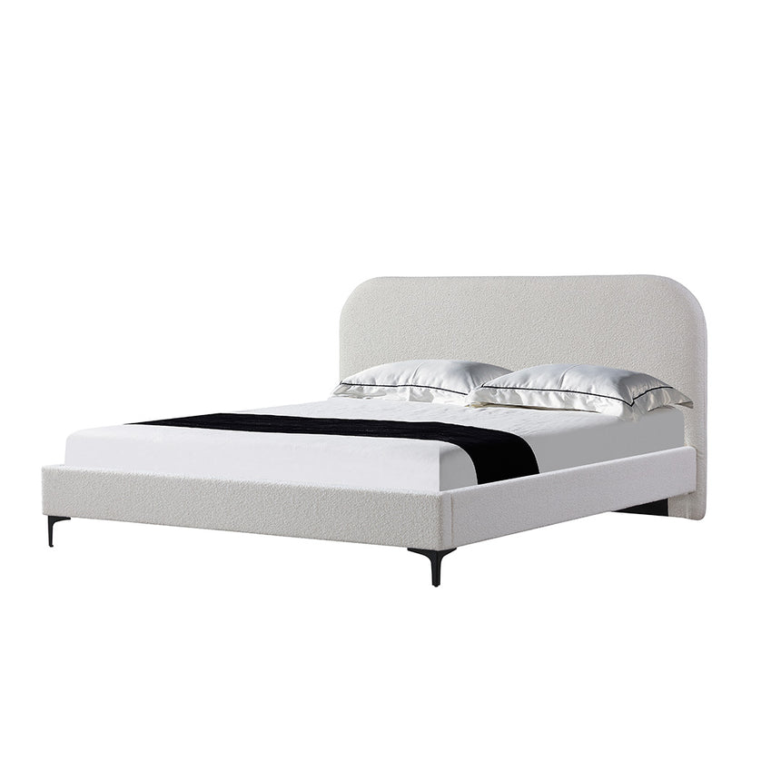 Queen Bed Frame - Cream White