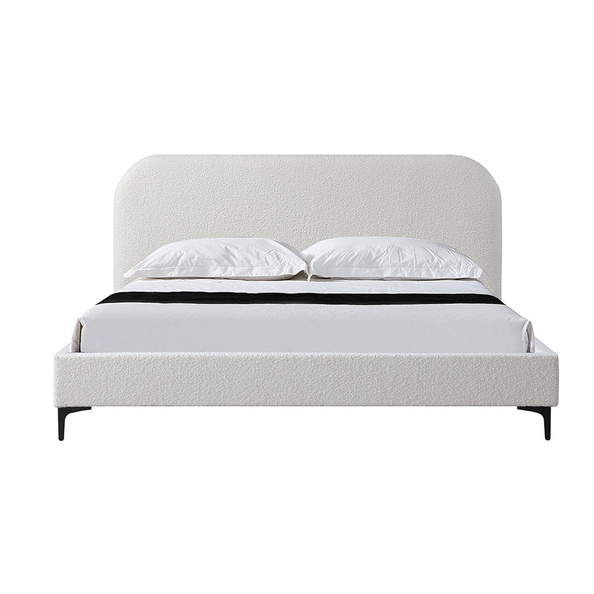 Queen Bed Frame - Cream White