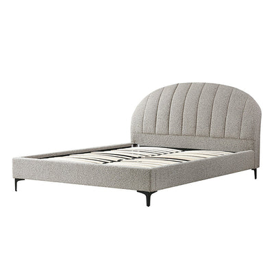 Fabric Queen Bed Frame - Sand Boucle