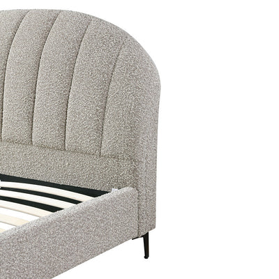 Fabric Queen Bed Frame - Sand Boucle