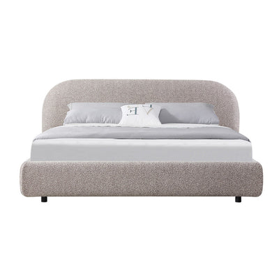 King Bed Frame - Sand Boucle