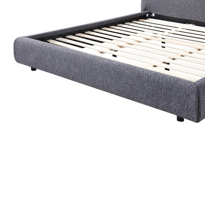 Queen Bed Frame - Charcoal Pepper Boucle