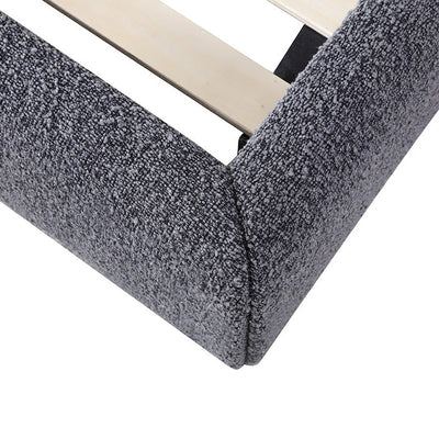 Queen Bed Frame - Charcoal Pepper Boucle