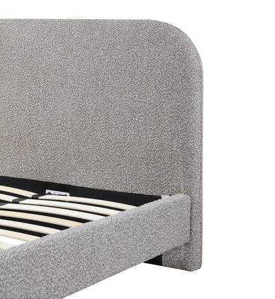 King Bed Frame - Sand Boucle