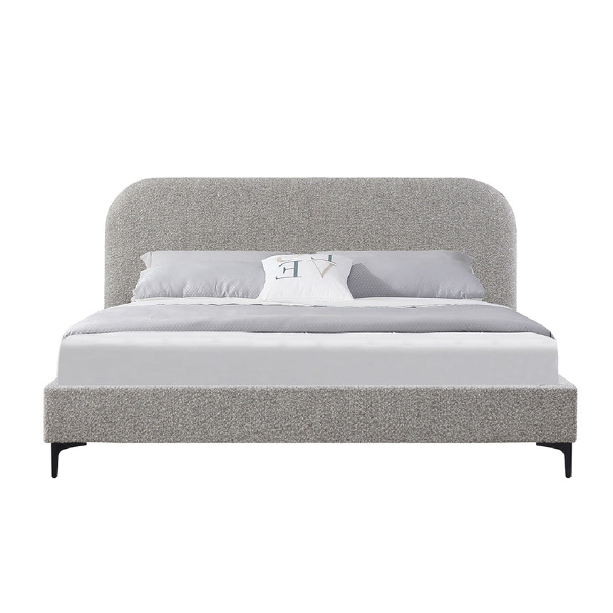 King Bed Frame - Sand Boucle