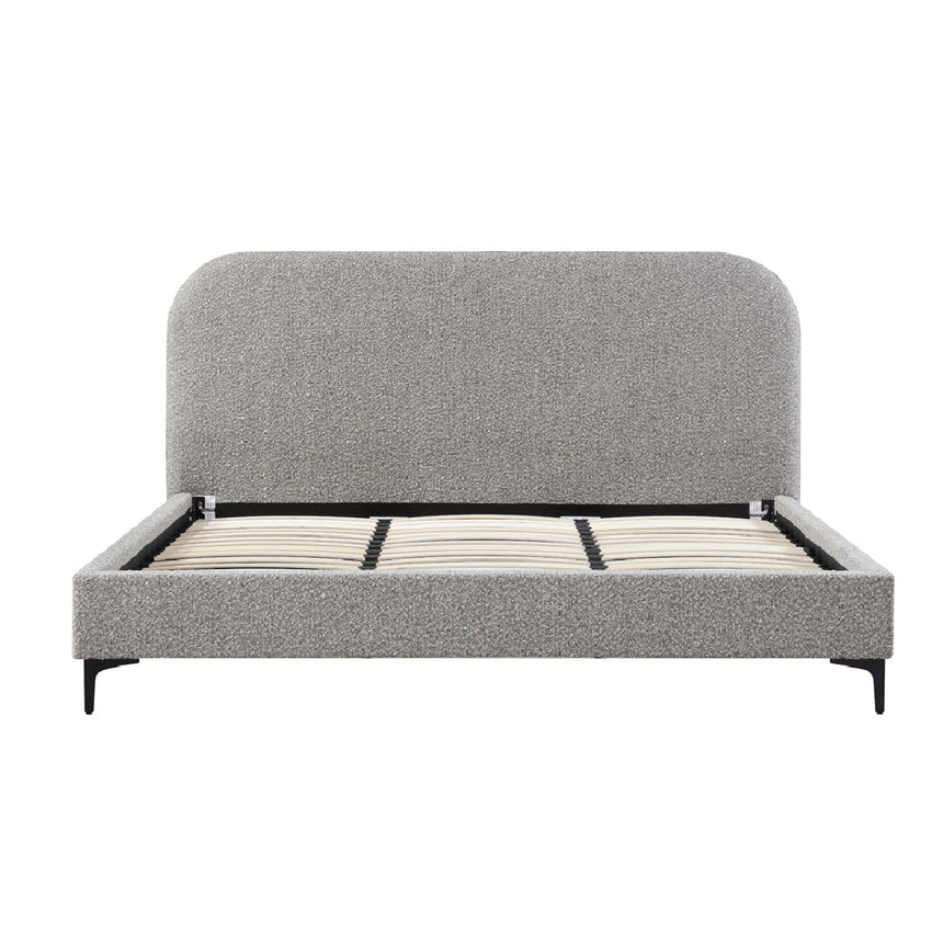 King Bed Frame - Sand Boucle