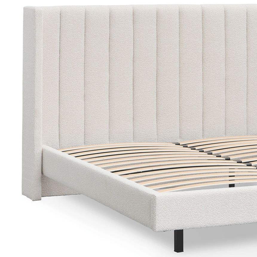 King Sized Bed Frame - Snow Boucle