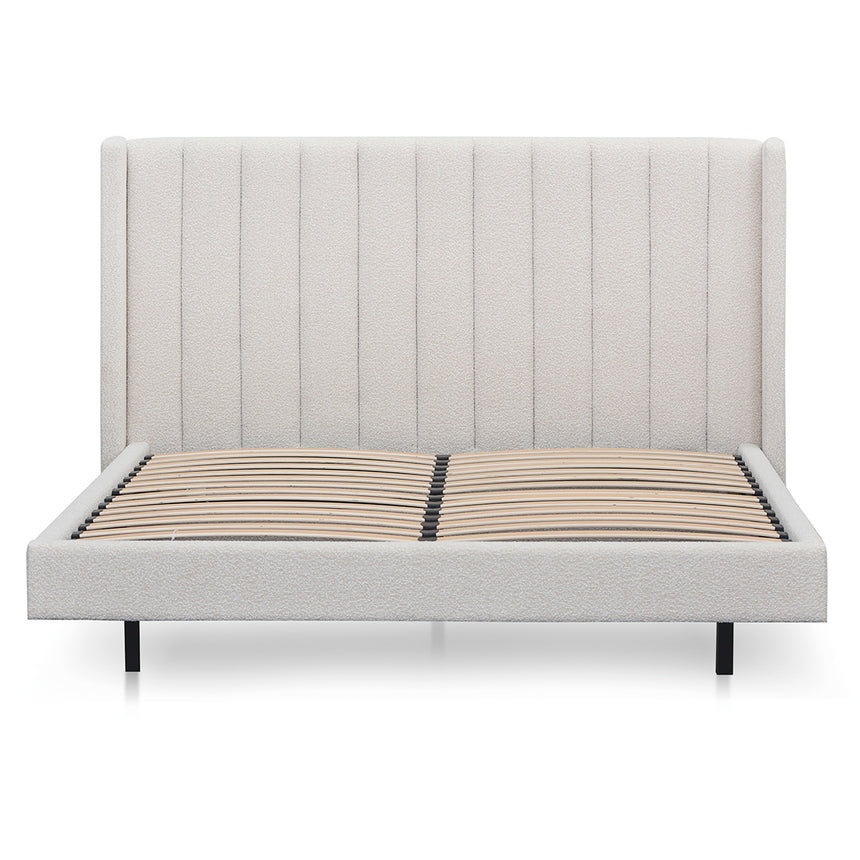 King Sized Bed Frame - Snow Boucle