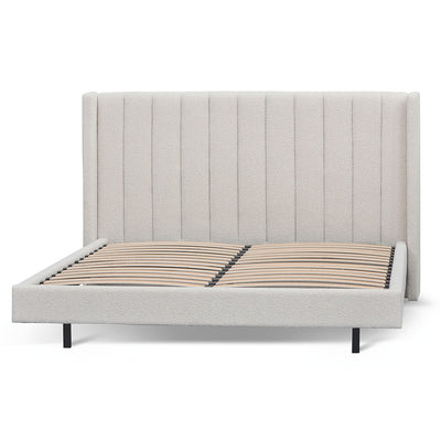 King Sized Bed Frame - Snow Boucle