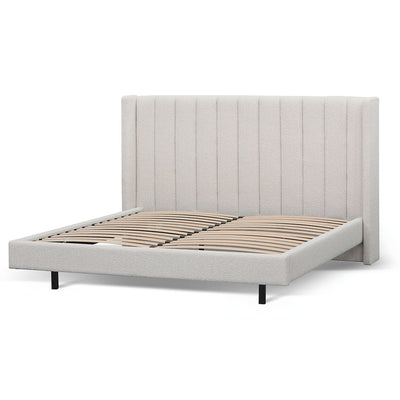 King Sized Bed Frame - Snow Boucle