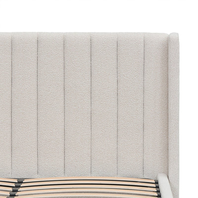 King Sized Bed Frame - Snow Boucle