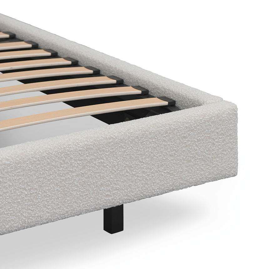 King Sized Bed Frame - Snow Boucle