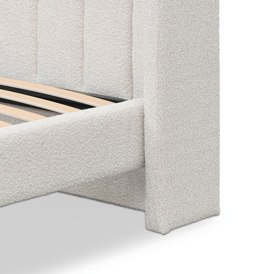 King Sized Bed Frame - Snow Boucle