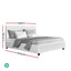 Neo Bed Frame PU Leather - White Double