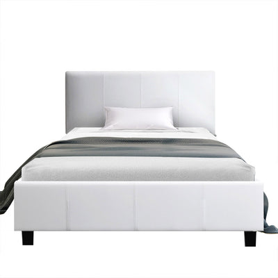 Artiss Neo Bed Frame PU Leather - White King Single