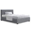 Artiss King Single Size Gas Lift Bed Frame Base With Storage Mattress Grey Fabric NINO