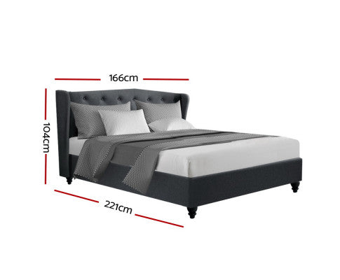 Artiss Bed Frame Queen Size Charcoal PIER