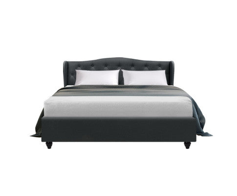 Artiss Bed Frame Queen Size Charcoal PIER