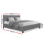 Artiss VANKE Double Size Bed Frame Base Fabric Headboard Wooden Mattress