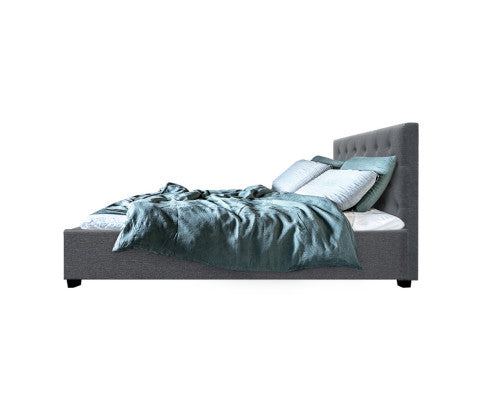 Artiss Bed Frame Double Size Gas Lift Grey VILA