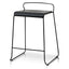 65cm Wooden Seat Bar Stool - Black