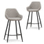 68cm Fabric Bar Stool - Beige - (Set of 2)