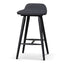 65cm Wooden Bar Stool - Charcoal Black