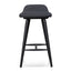 65cm Wooden Bar Stool - Charcoal Black